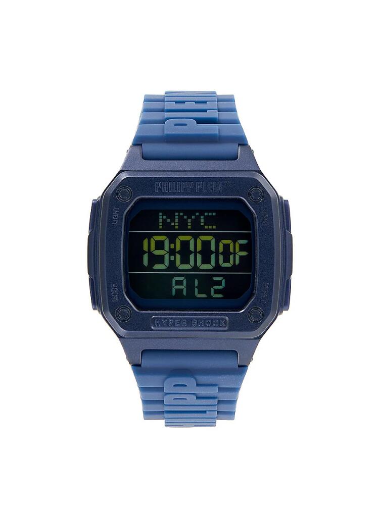 Philipp Plein Men's Hyper $Hock 44MM Blue IP Stainless Steel Digital Watch Cover