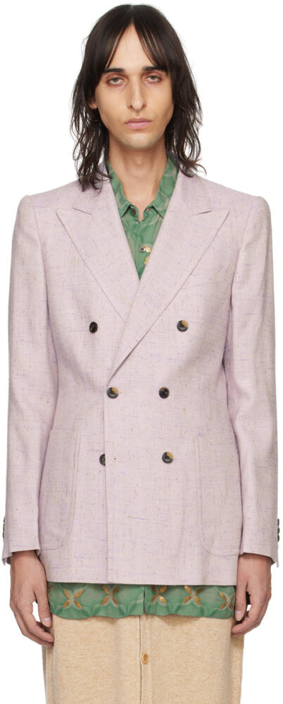 Dries Van Noten Purple Peaked Blazer Cover