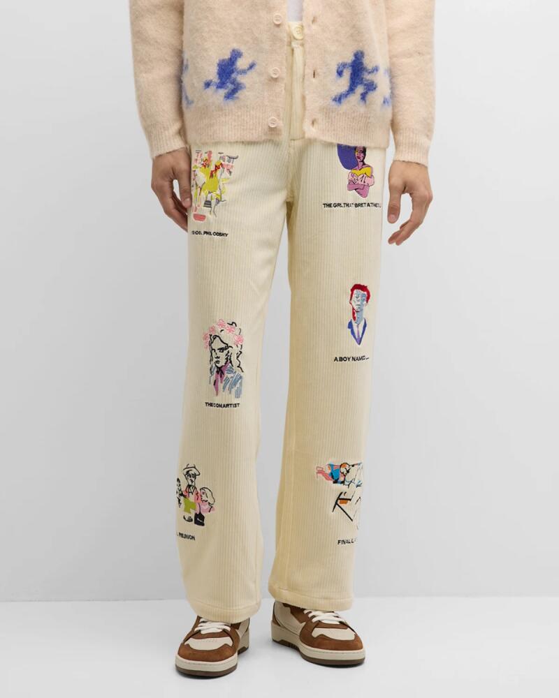 KidSuper Men's Museum Embroidered Corduroy Pants Cover