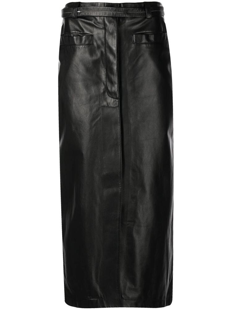 Proenza Schouler belted leather midi skirt - Black Cover