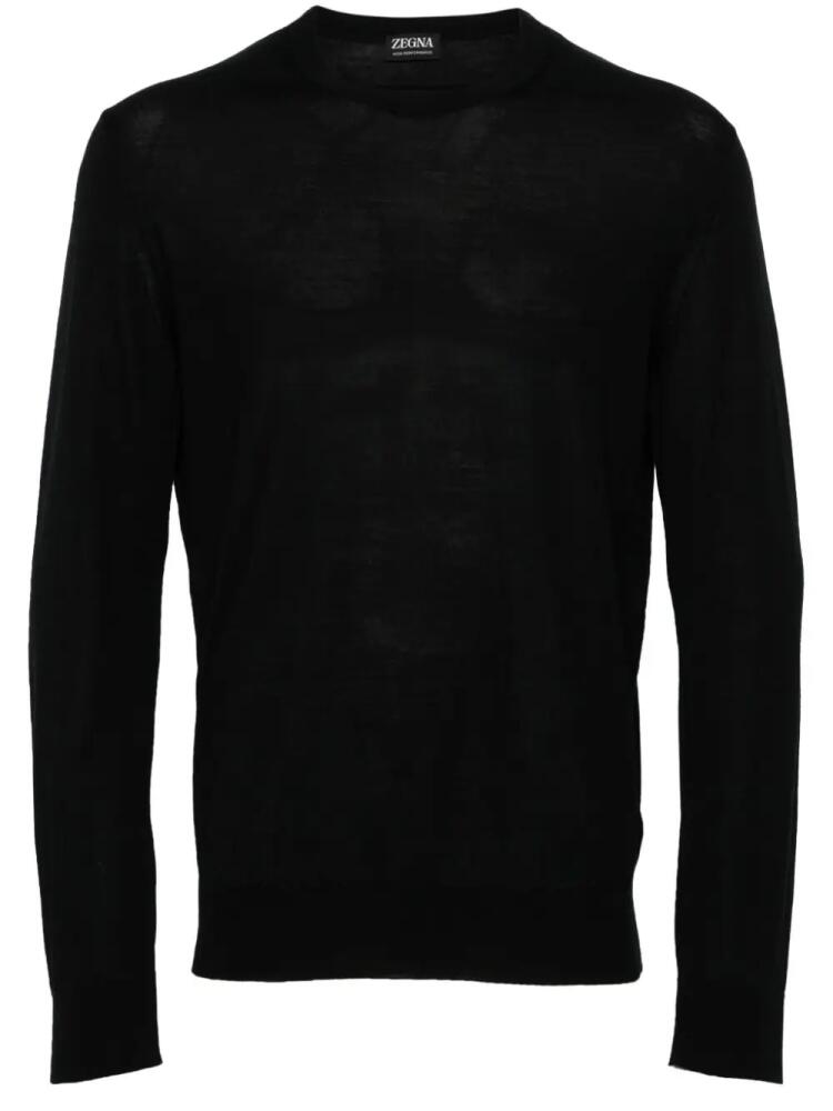 Zegna crew-neck wool jumper - Black Cover