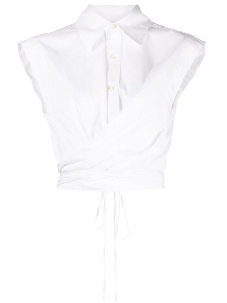 Monse cropped wraparound shirt - White Cover