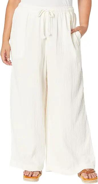 Madewell Plus Blaise Wide-Leg Pants (Lighthouse) Women's Swimwear Cover