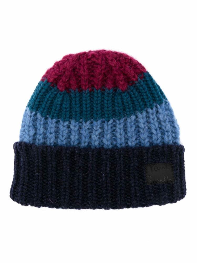 Paul Smith striped beanie - Blue Cover