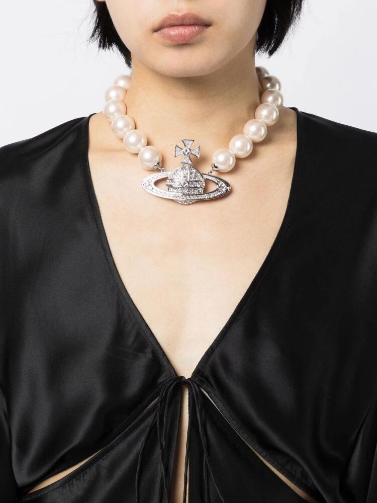 Vivienne Westwood Neysa pearl choker necklace - Silver Cover