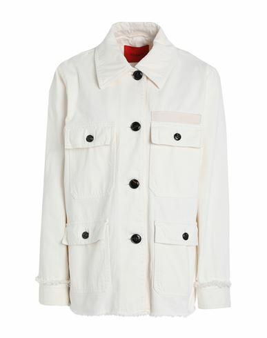 Max & co. Woman Denim outerwear White Cotton Cover