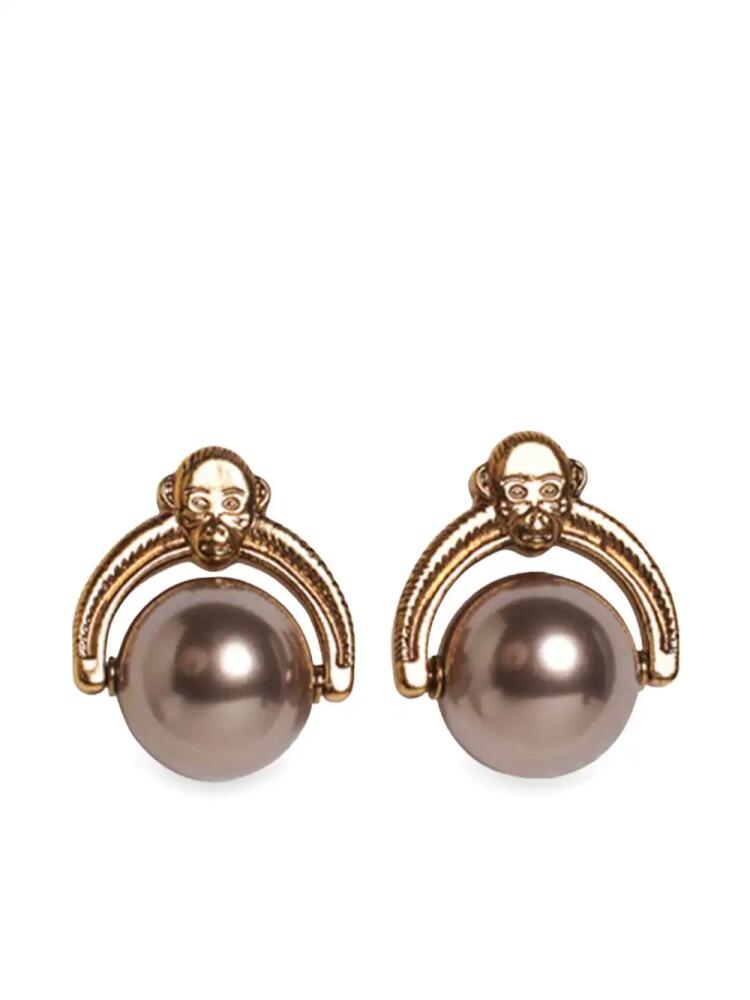 ETRO Monkey pearl earrings - Gold Cover