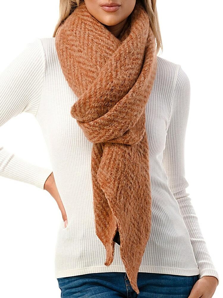 MARCUS ADLER Women's Chevron Knit Scarf - Rust Cover