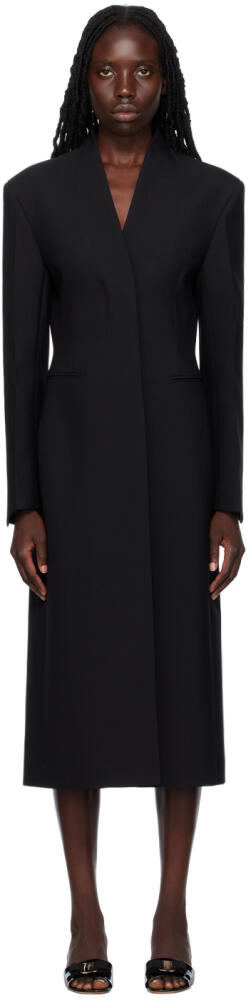 Ferragamo Black Button Coat Cover