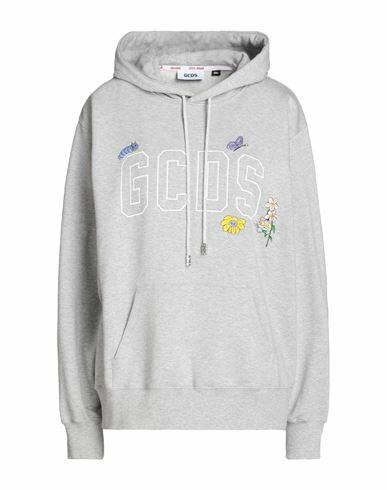 Gcds Woman Sweatshirt Light grey Cotton Cover