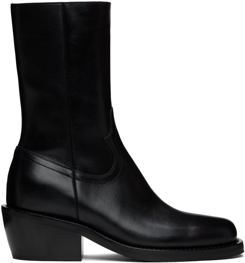 Dries Van Noten Black Leather Boots Cover