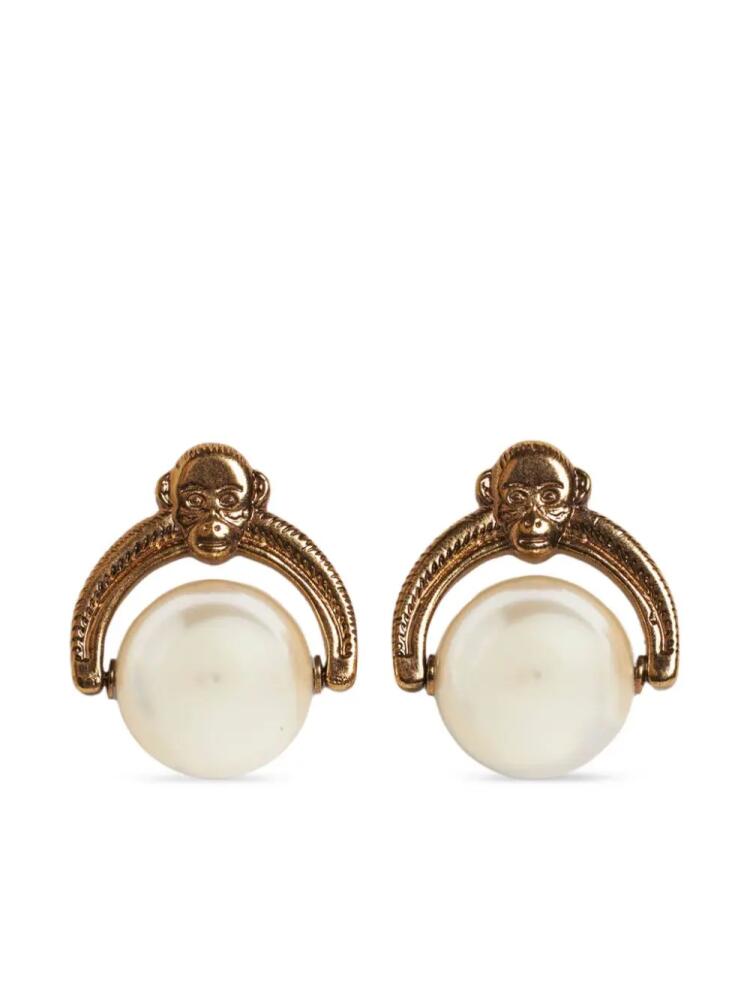 ETRO Monkey pearl earrings - Gold Cover