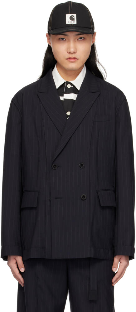 sacai Navy Striped Blazer Cover