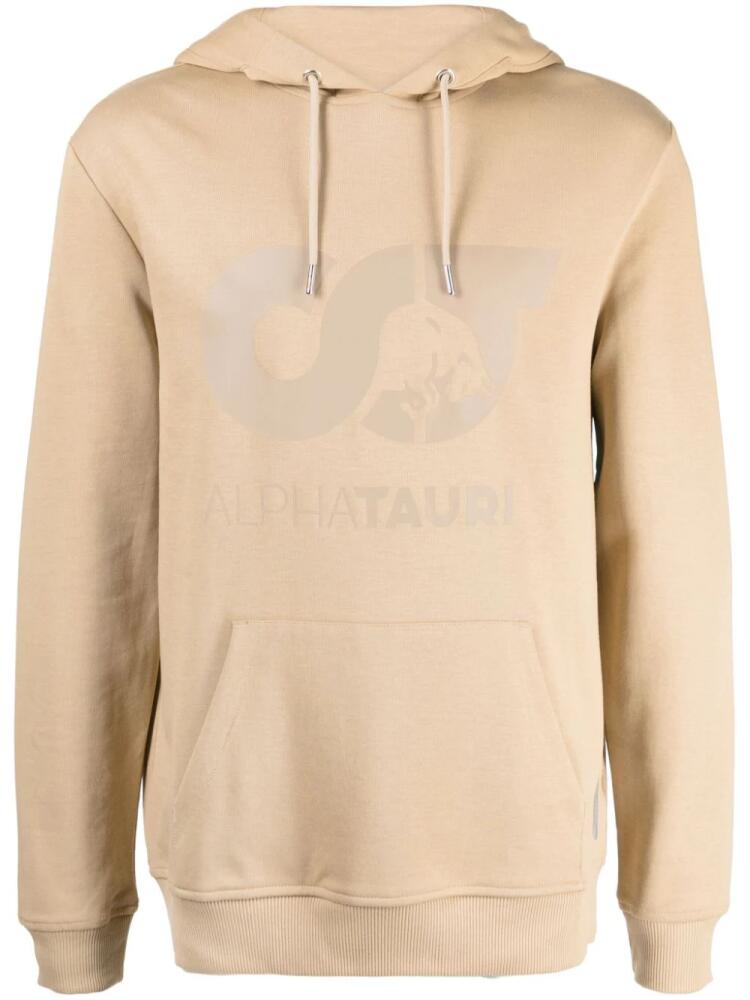 Alpha Tauri logo-print jersey hoodie - Neutrals Cover