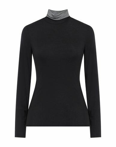 Purotatto Woman T-shirt Black Modal, Cashmere, Elastane Cover