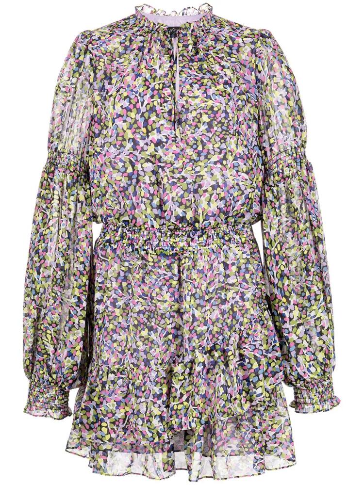 Ted Baker floral-print tiered mini dress - Purple Cover