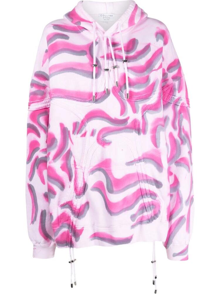 Collina Strada Zebra Star printed drawstring hoodie - Pink Cover