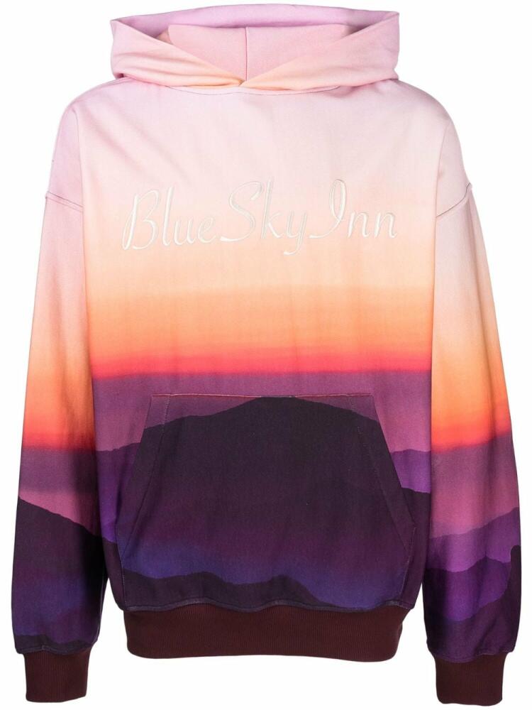 BLUE SKY INN graphic-print cotton hoodie - Pink Cover