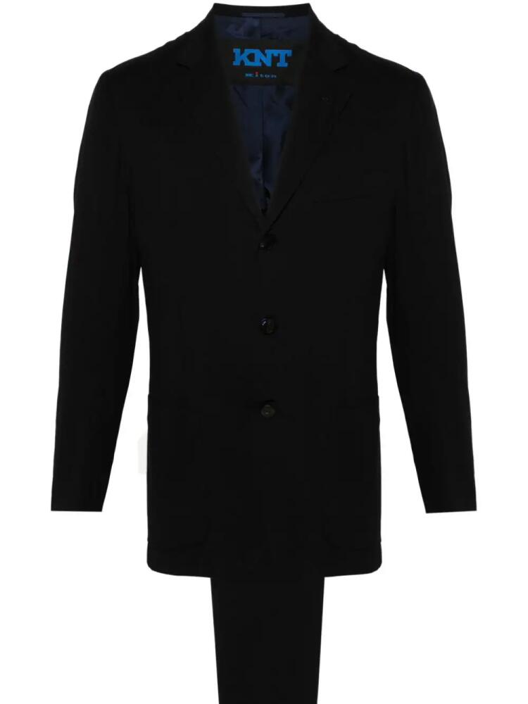 Kiton single-breasted jersey suit - Black Cover