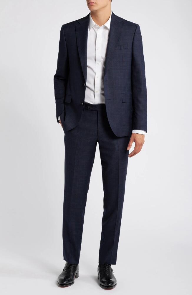 Jack Victor Esprit Contemporary Fit Tonal Deco Check Wool Suit in Navy Cover