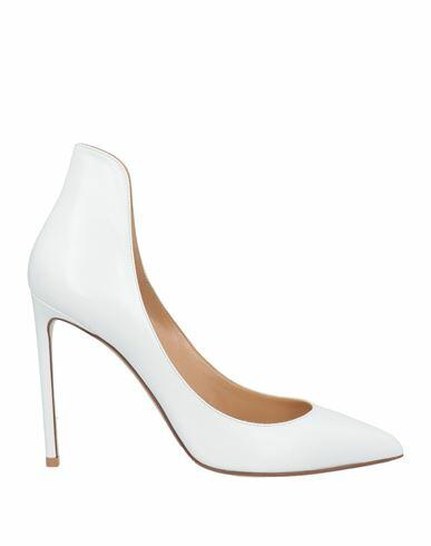 Francesco Russo Woman Pumps White Leather Cover