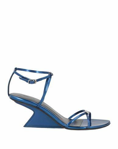 Khaite Woman Sandals Blue Leather Cover