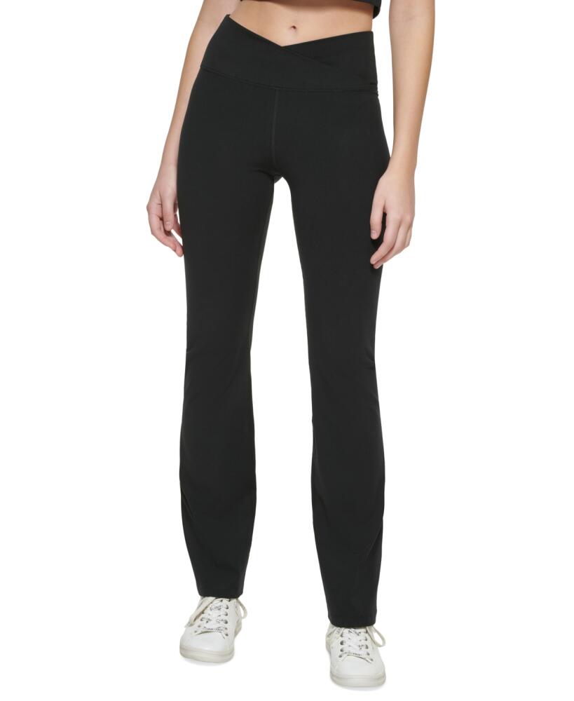 Calvin Klein Performance Women's Crossover Waist Flare Leggings - Black Cover