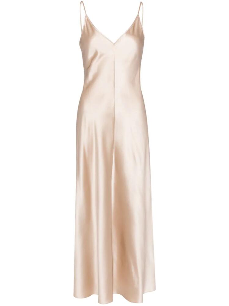 VOZ V-neck slip silk dress - Neutrals Cover