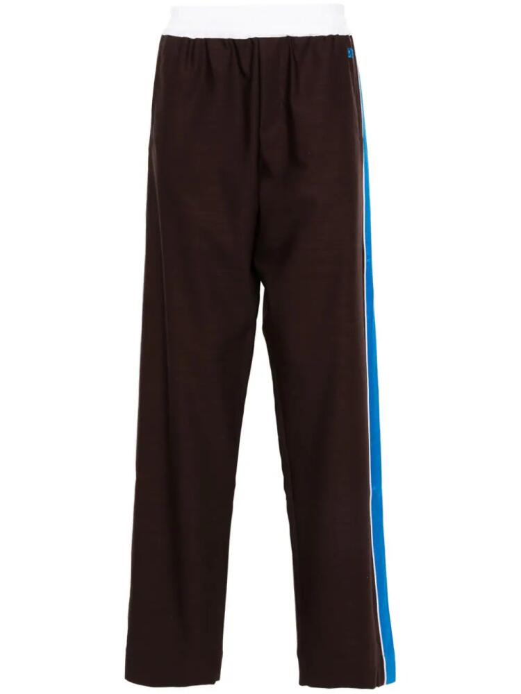 Wales Bonner stripe-detail straight-leg trousers - Brown Cover