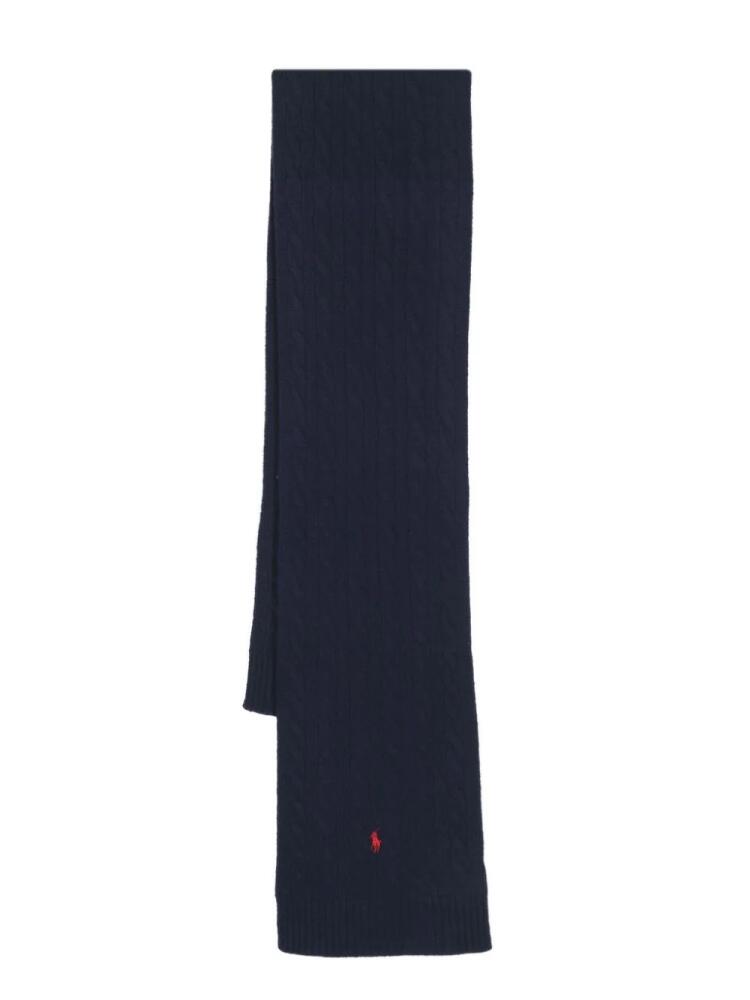 Polo Ralph Lauren Polo Pony cable-knit scarf - Blue Cover