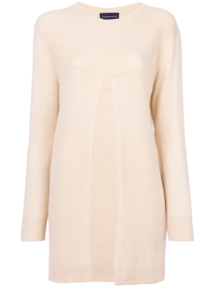 Cashmere In Love Sade slit sweater - Neutrals Cover