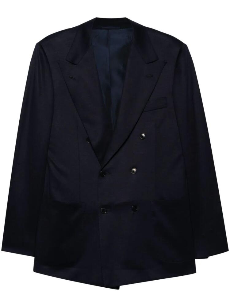 Kiton double-breasted wool blazer - Blue Cover