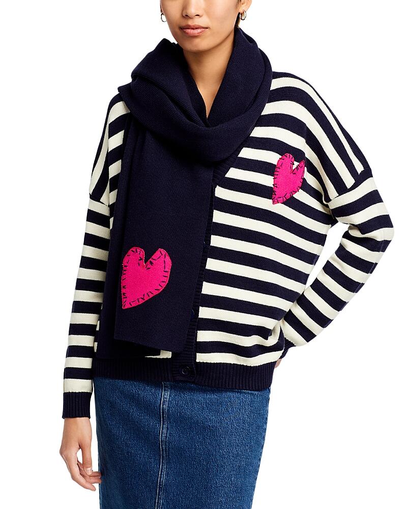 Aqua x Kerri Rosenthal Solid Applique Heart Scarf - Exclusive Cover