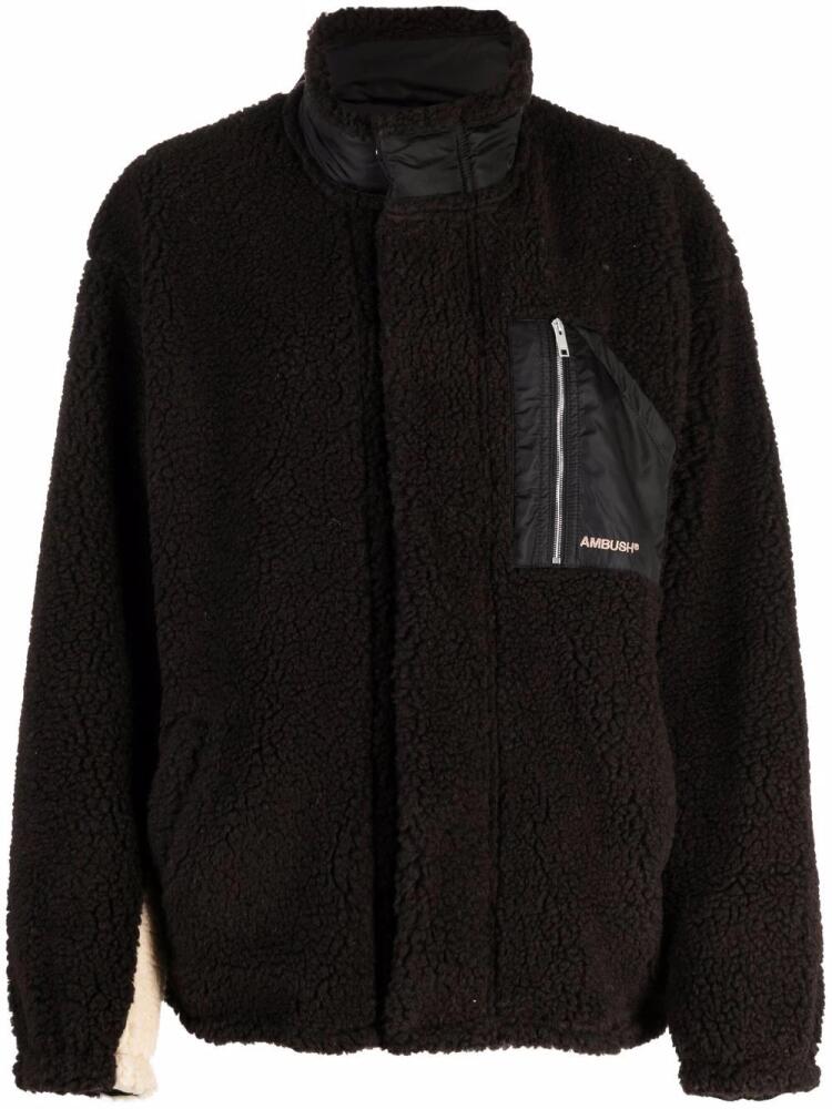 AMBUSH two-tone teddy jacket - Brown Cover