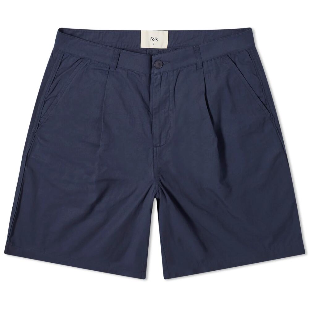 Folk Men's Wide Fit Shorts in Navy Cover