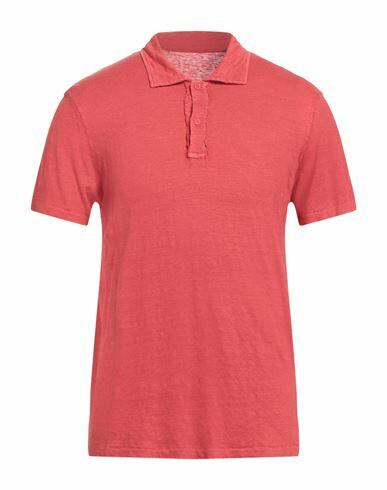 Majestic Filatures Man Polo shirt Tomato red Linen, Elastane Cover