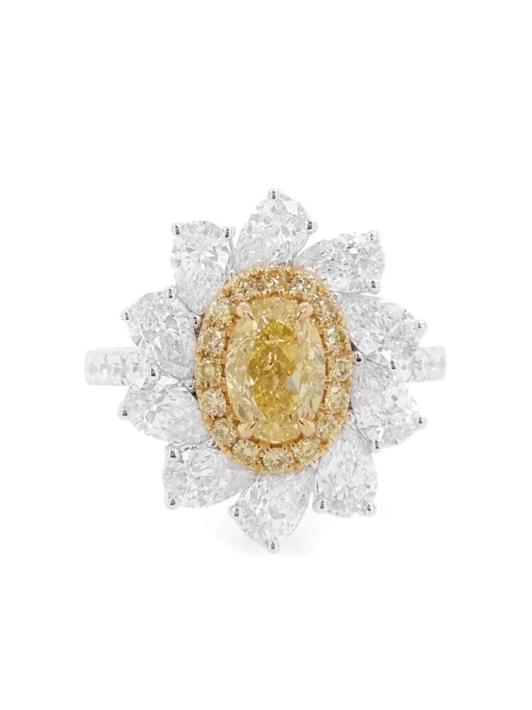 HYT Jewelry 18kt white gold yellow diamond ring - Silver Cover