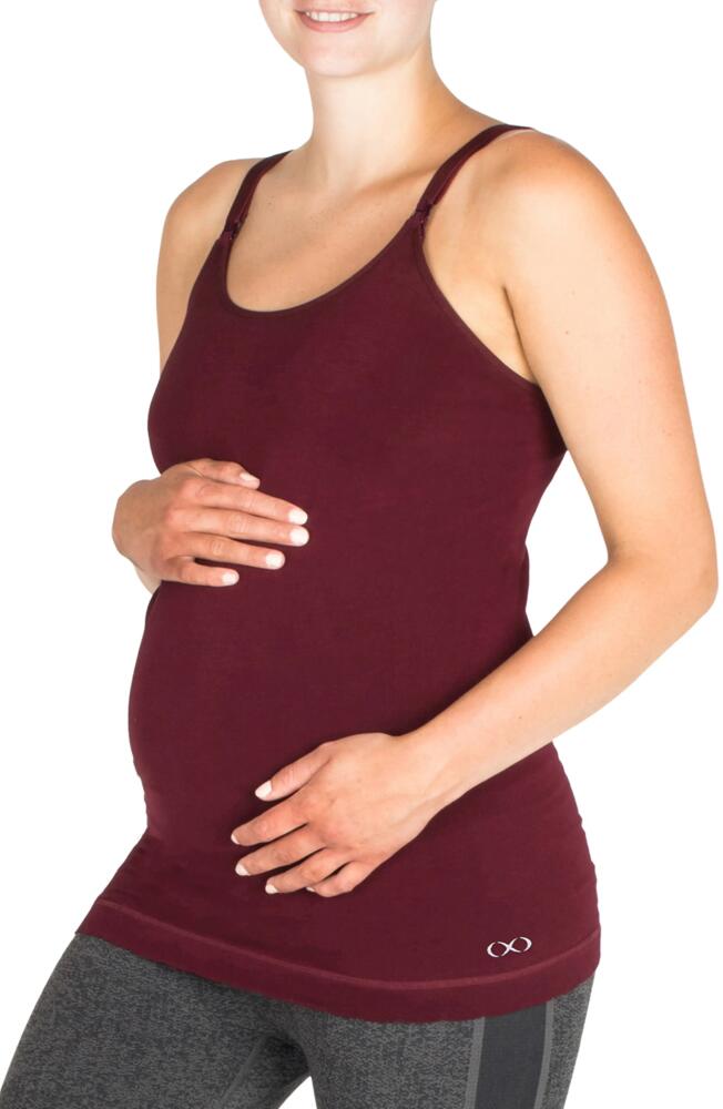 Modern Eternity Seamless Maternity/Nursing Yoga Tank in Burgundy Cover