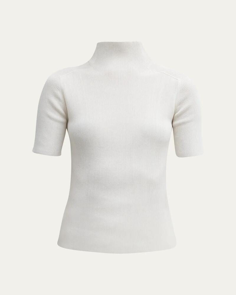 Lafayette 148 New York Ribbed Mock-Neck Sweater Cover