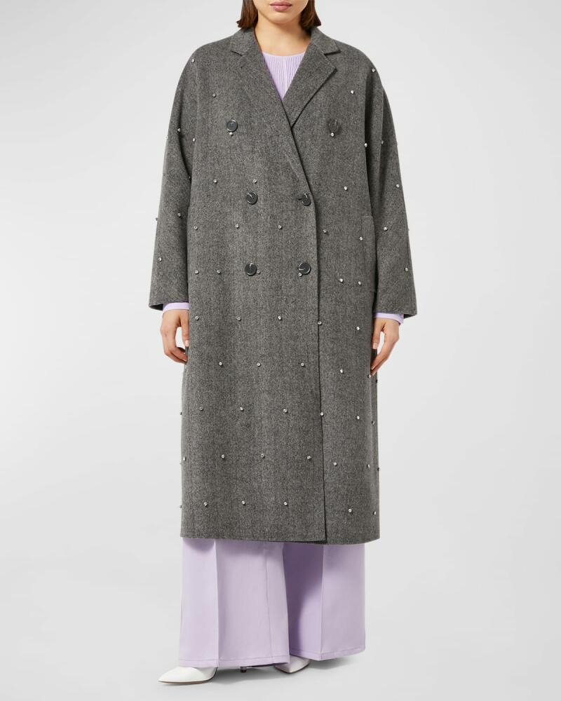 Marina Rinaldi Plus Size Gary Herringbone Rhinestone Coat Cover