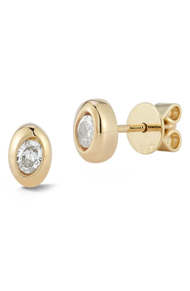 Dana Rebecca Designs Mikaela Estelle Oval Diamond Stud Earrings in Yellow Gold Cover