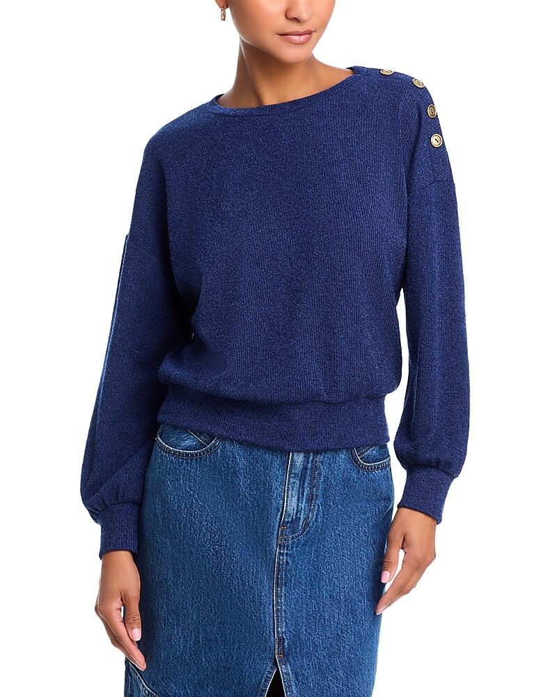 Aqua Button Shoulder Sweatshirt - Exclusive Cover