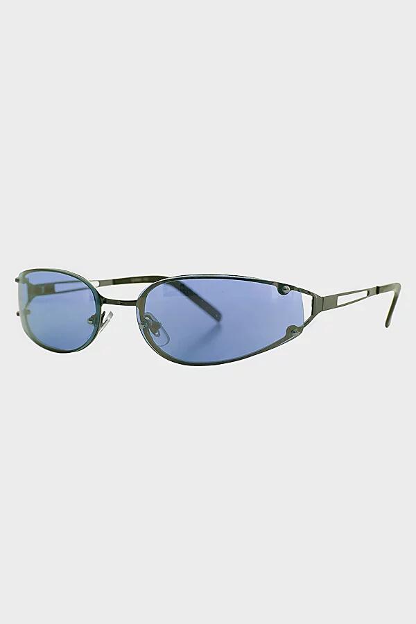 Sunglass Museum Vintage Rickey Curved Sunglasses in Blue Cover