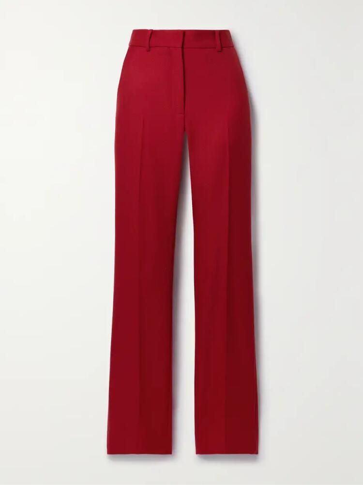 Veronica de Piante - Mick Wool-twill Straight-leg Pants - Red Cover