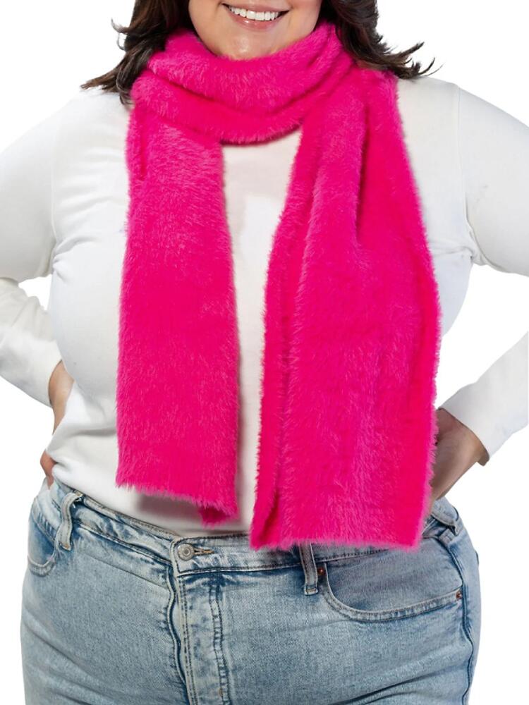 MARCUS ADLER Women's Cozy Eyelash Scarf - Hot Pink Cover