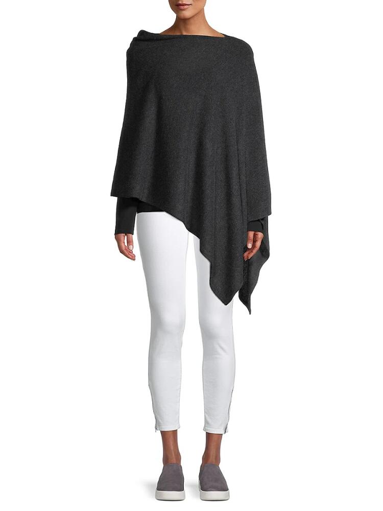 Portolano Women's Cowlneck Cashmere Poncho - Charcoal Cover