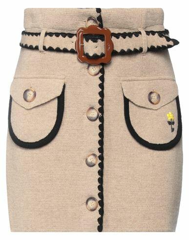 Cormio Woman Mini skirt Beige Wool Cover