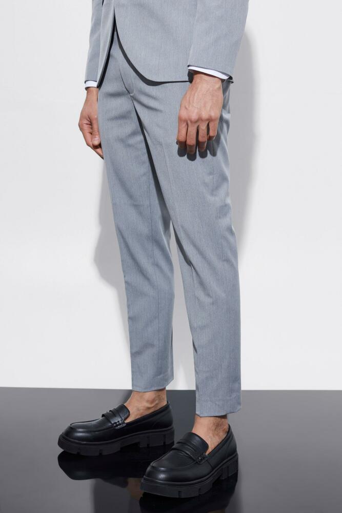 boohoo Mens Skinny Cropped Suit Pants - Grey Cover