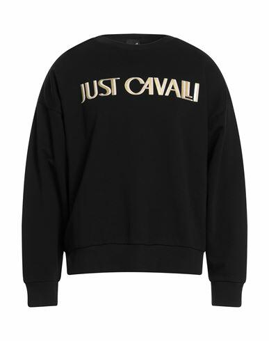 Just Cavalli Man Sweatshirt Black Cotton, Elastane Cover