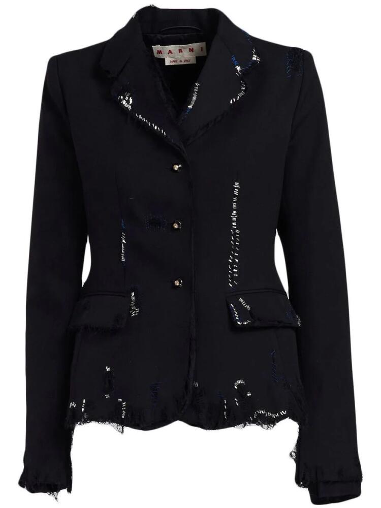 Marni distressed-effect single-breasted blazer - Black Cover